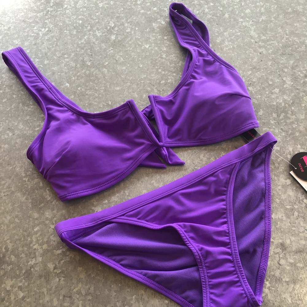 NWT Purple Bikini. Top Lg Bottom Sm
